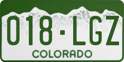 CO license plate 018LGZ