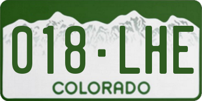 CO license plate 018LHE