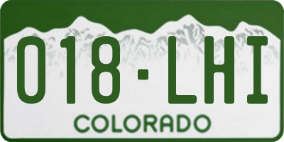 CO license plate 018LHI