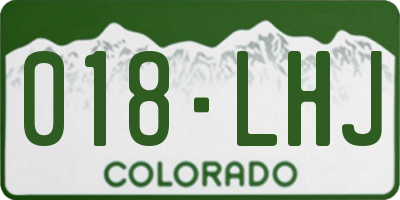 CO license plate 018LHJ
