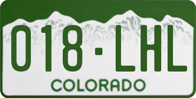 CO license plate 018LHL