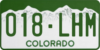 CO license plate 018LHM
