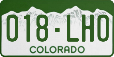 CO license plate 018LHO
