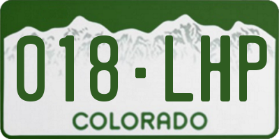 CO license plate 018LHP