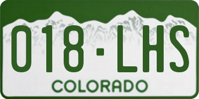 CO license plate 018LHS