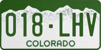 CO license plate 018LHV