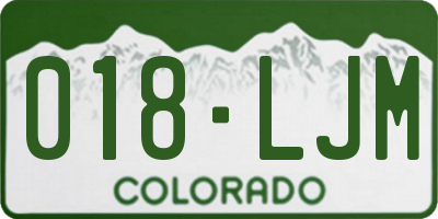 CO license plate 018LJM