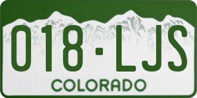 CO license plate 018LJS