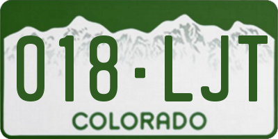 CO license plate 018LJT