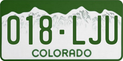 CO license plate 018LJU