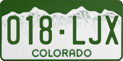 CO license plate 018LJX