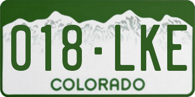 CO license plate 018LKE