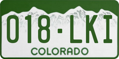 CO license plate 018LKI