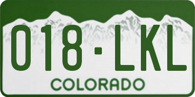 CO license plate 018LKL