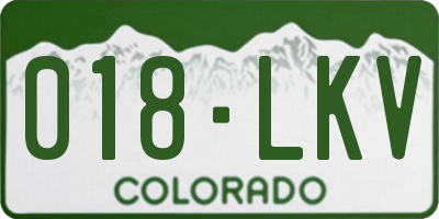 CO license plate 018LKV