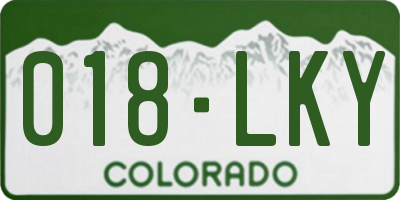 CO license plate 018LKY