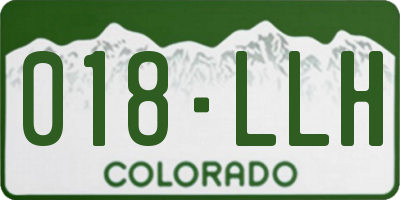 CO license plate 018LLH
