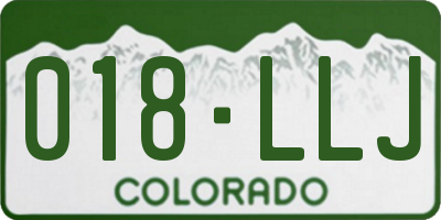 CO license plate 018LLJ