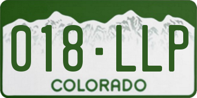 CO license plate 018LLP