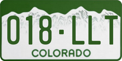 CO license plate 018LLT