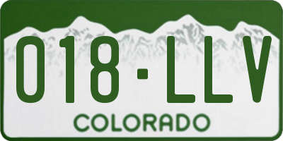 CO license plate 018LLV