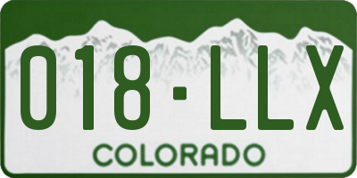 CO license plate 018LLX