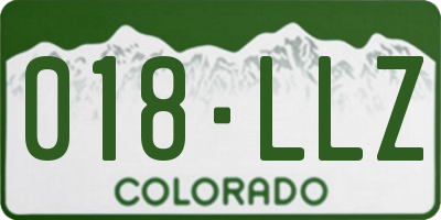 CO license plate 018LLZ