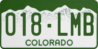 CO license plate 018LMB
