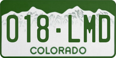 CO license plate 018LMD