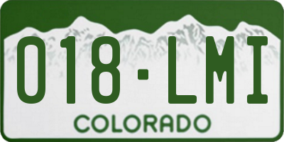 CO license plate 018LMI