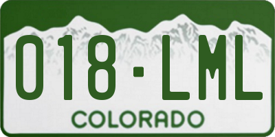CO license plate 018LML
