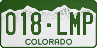 CO license plate 018LMP