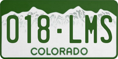 CO license plate 018LMS