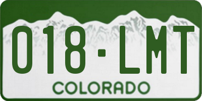 CO license plate 018LMT