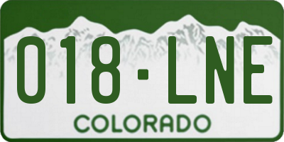 CO license plate 018LNE