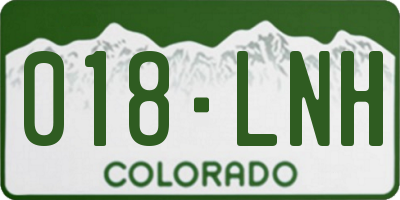 CO license plate 018LNH