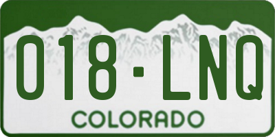CO license plate 018LNQ