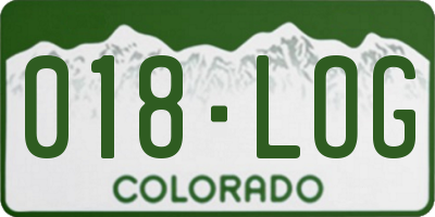 CO license plate 018LOG