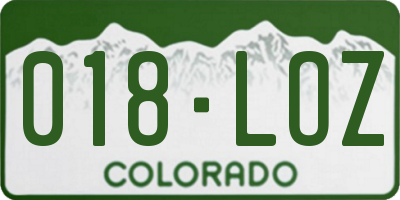 CO license plate 018LOZ