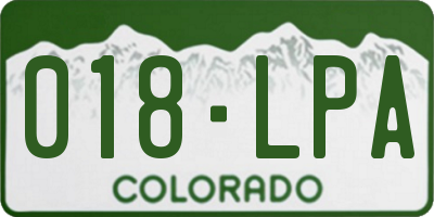 CO license plate 018LPA