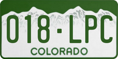 CO license plate 018LPC