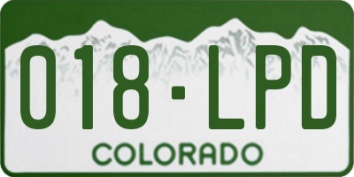 CO license plate 018LPD