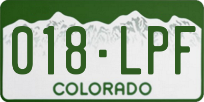 CO license plate 018LPF