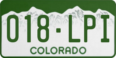 CO license plate 018LPI