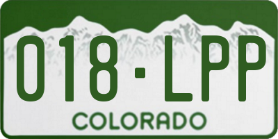 CO license plate 018LPP