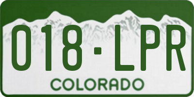 CO license plate 018LPR