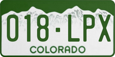 CO license plate 018LPX