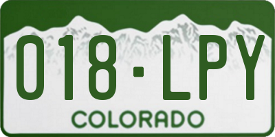 CO license plate 018LPY