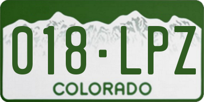 CO license plate 018LPZ
