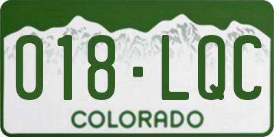 CO license plate 018LQC